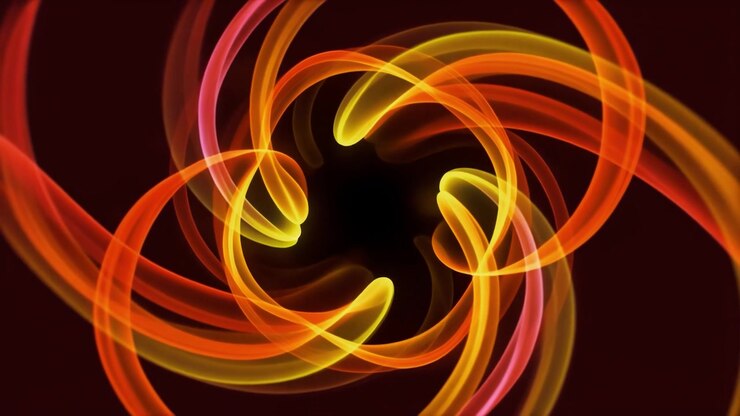 Líneas de luz arremolinadas abstractas y energéticas formando un vórtice