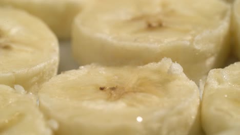 close-up of sliced bananas