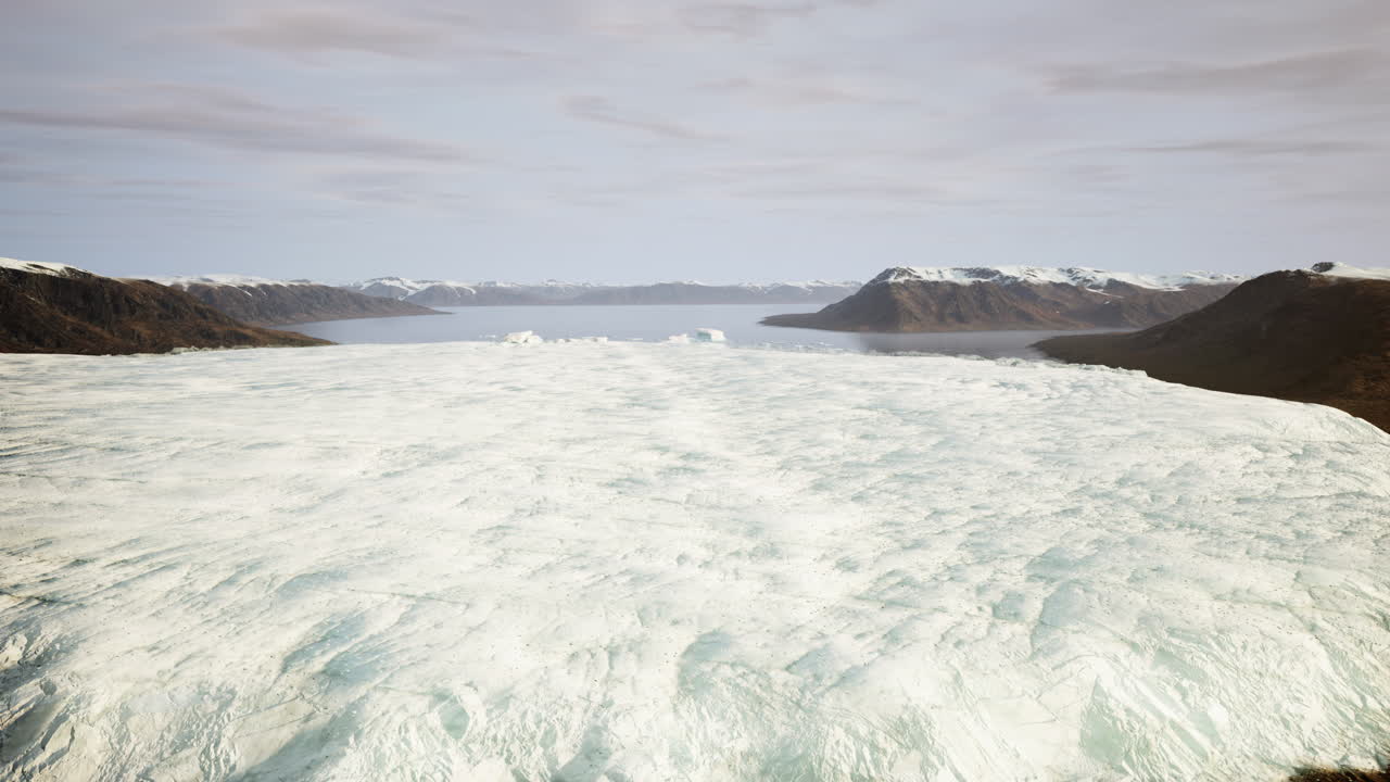 그린란드 의 빙하 의 공중 사진