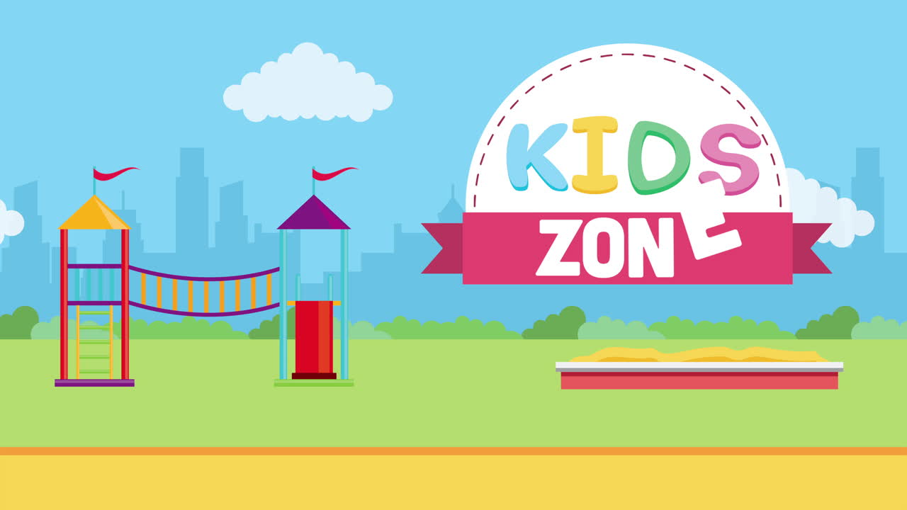 Park playground scene with play zone lettering | Premium Stock Video ...