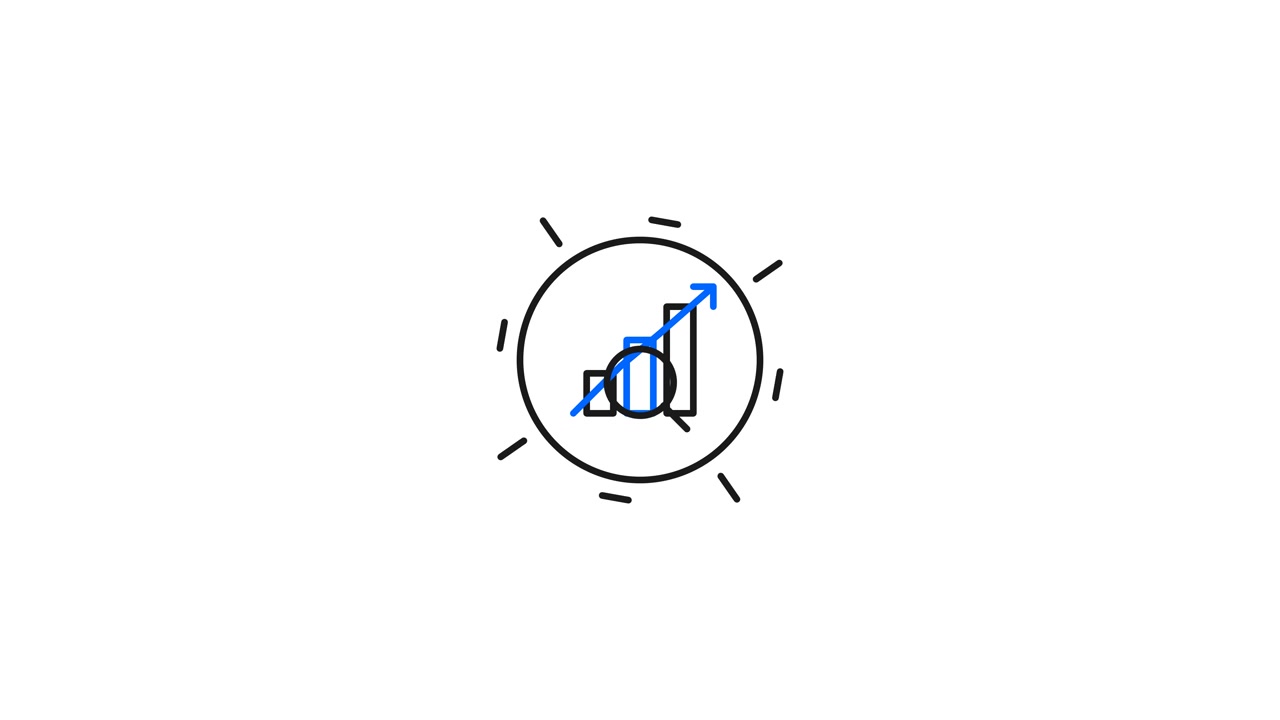Animated Line Graph Icon Showing Business Growth