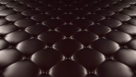 3d animation of the flight over a black quilted leather surface. looped video.