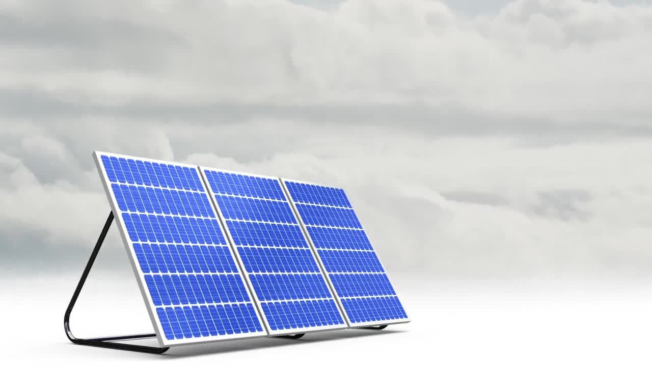 Animation of solar panels with the sky in background Premium Stock ...