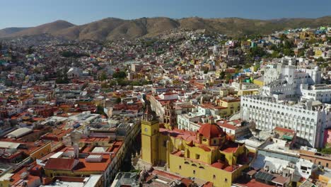 drone circles behind our lady of guanajuato catholic church