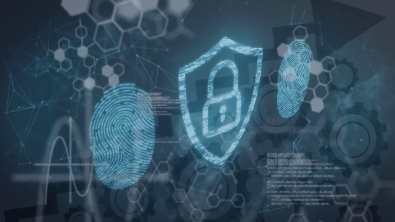 animación del procesamiento de datos a través de un candado