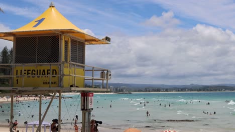 sunny day with people enjoying the beach and ocean