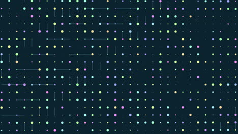 neon random dots with connected lines on digital screen