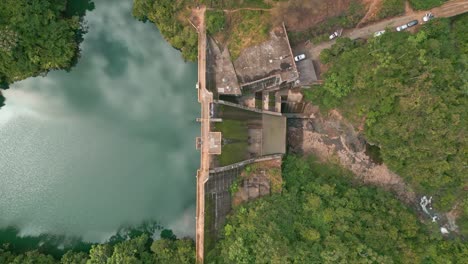 Tireo-Dam-in-Loma-de-Blanco-Bonao,-Dominican-Republic_top-view