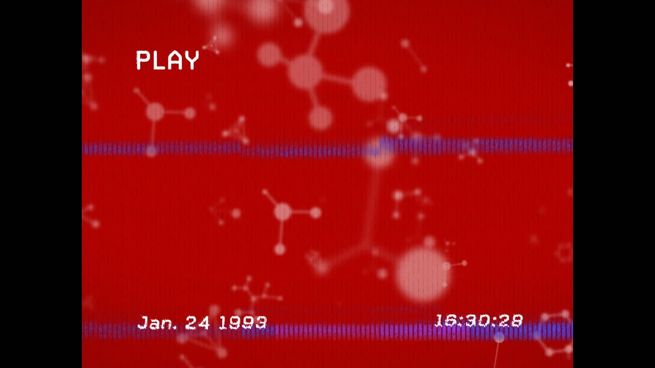 ⁇ 은 배경에 간섭과 화학 구조의 애니메이션