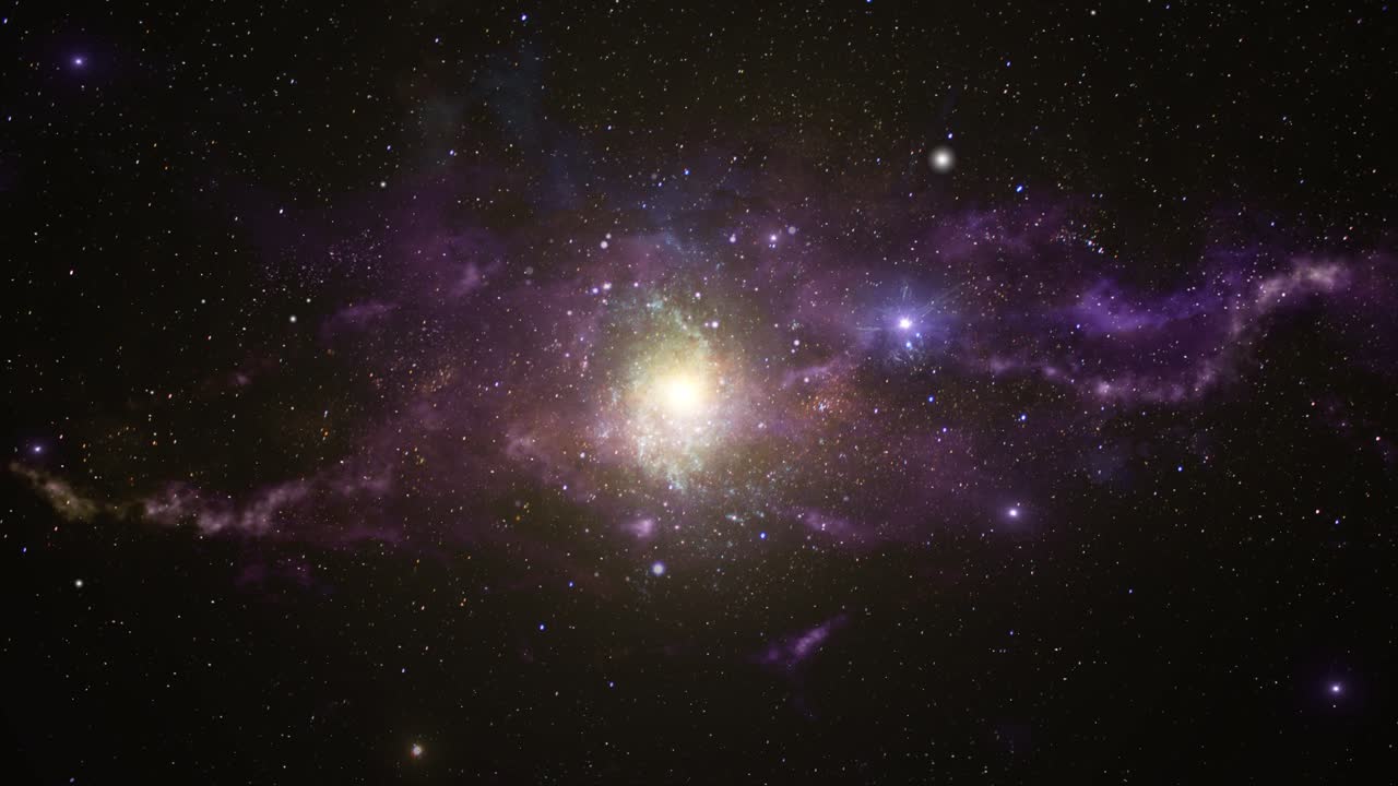 대우주의 성운 중심에 있는 은하