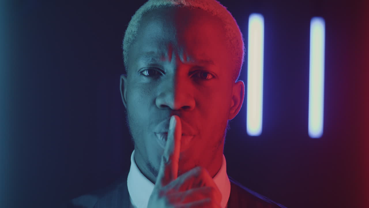 Man in Neon Light Portrait