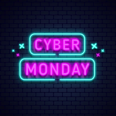 diseño gráfico de letreros de neón de cyber lunes