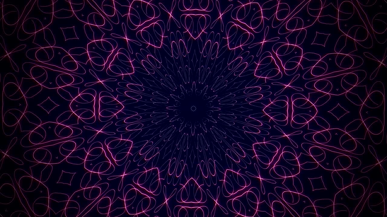 Sfondo astratto, disegno magico, rosso e blu su nero