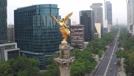 The-Angel-of-Independence-in-Mexico-city-in-aerial-view