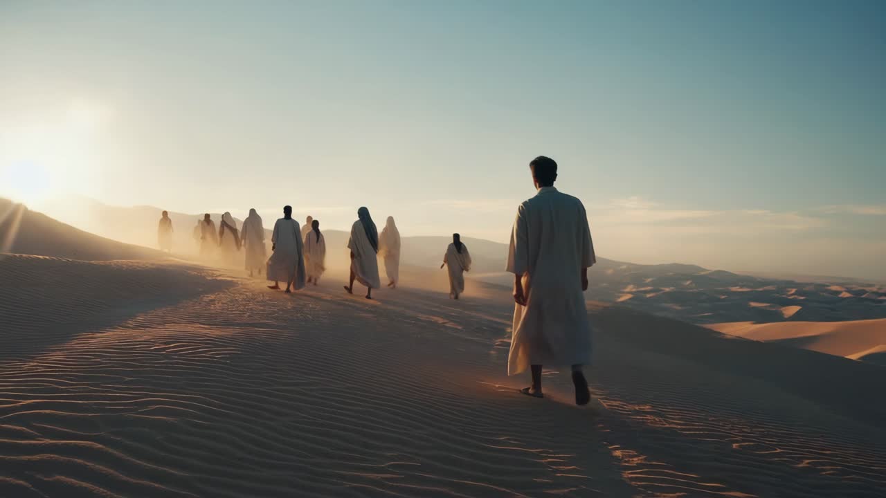 사막을 걷는 사람들