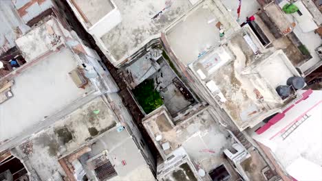 captivating top-down aerial view of varanasi's dense, historic buildings