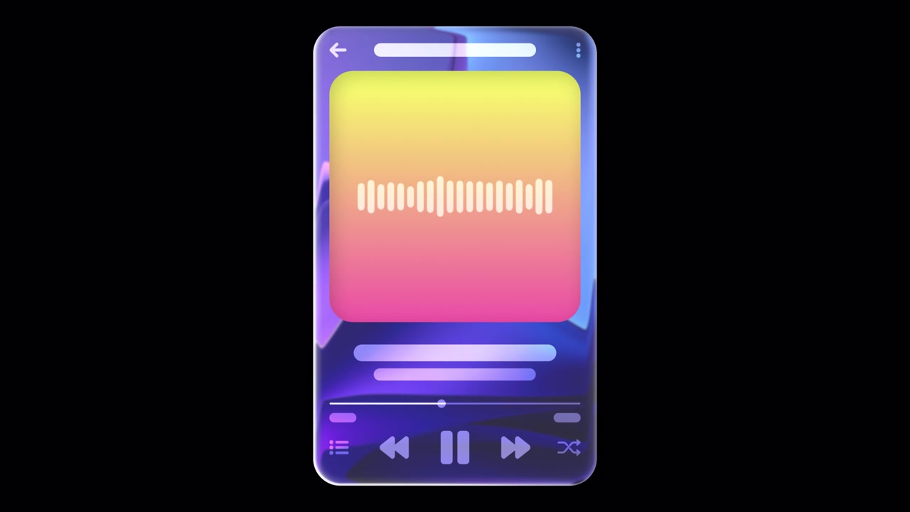 Lettore musicale Glassmorphism