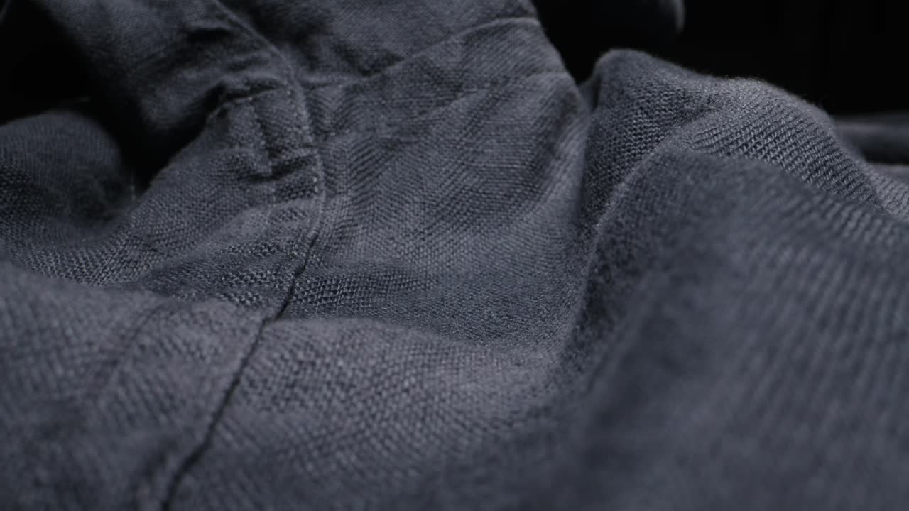 Closeup of Dark Gray Linen Fabric