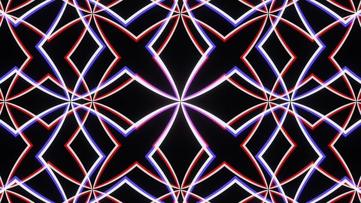 Pulsating Neon Abstract Cross Pattern