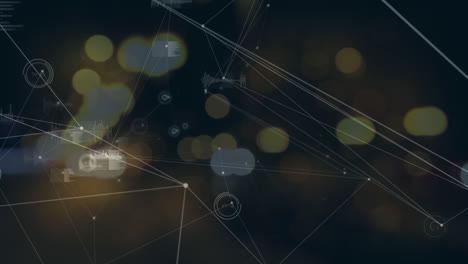 animación de la red de conexiones con procesamiento de datos