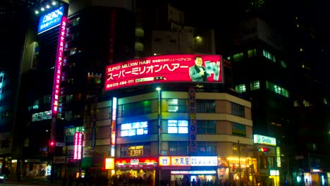 night lapse with japanese neons at south shinjuku slow shutter zoom in