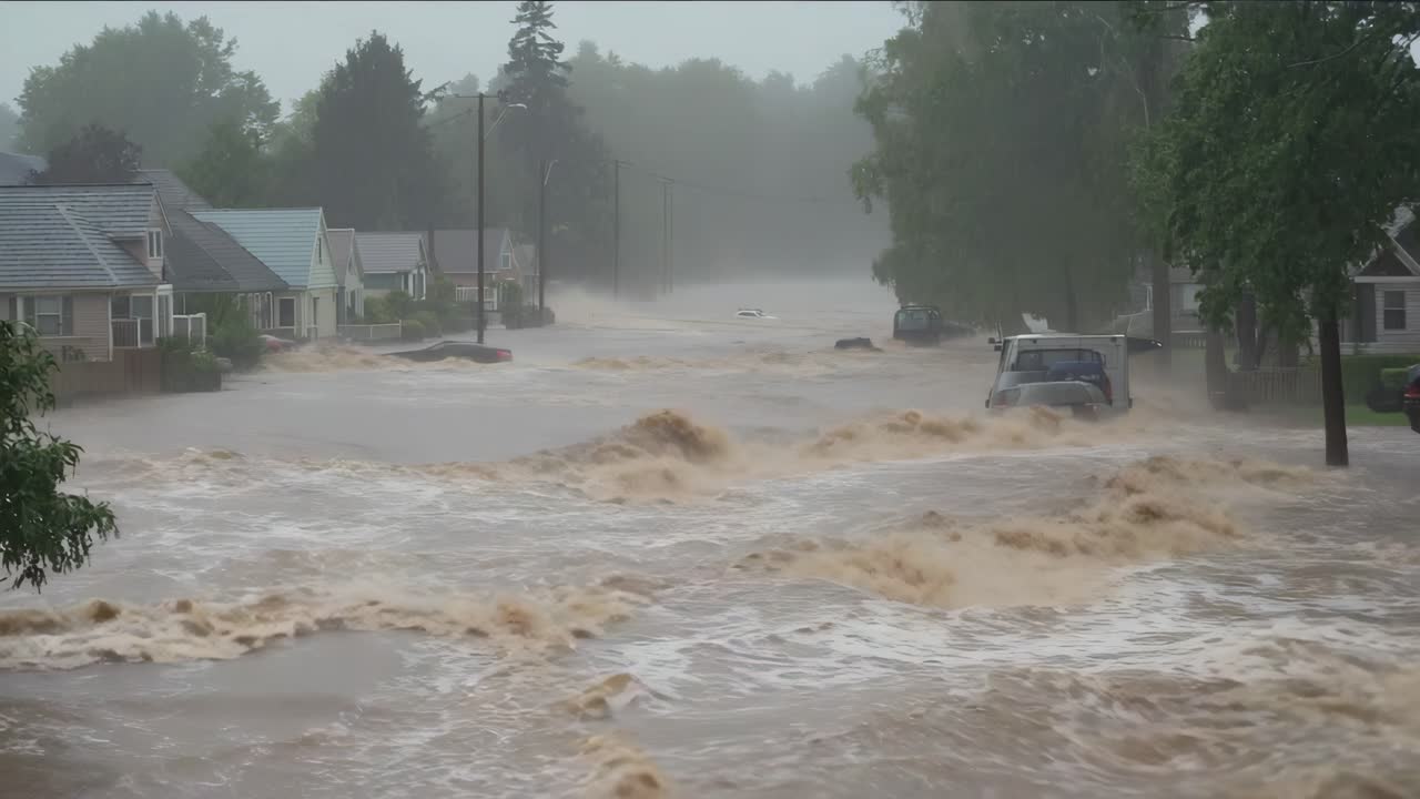 Flooded street after a storm