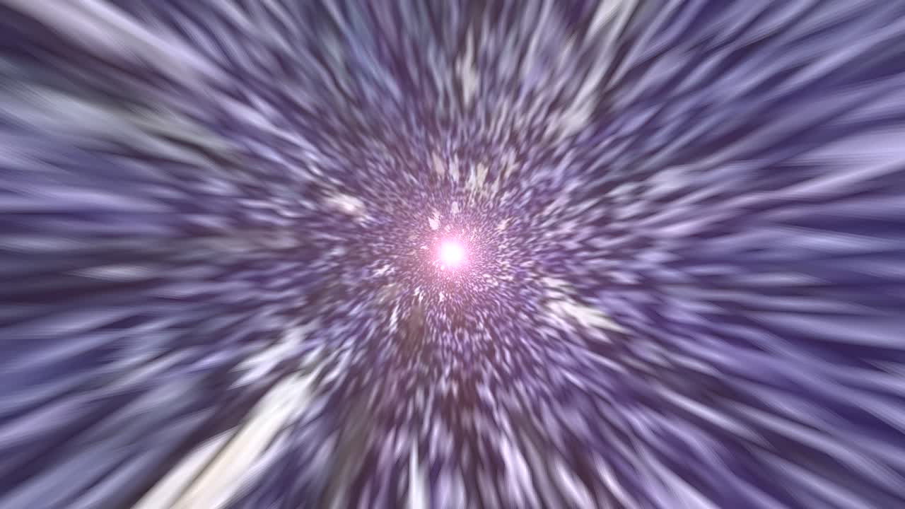 Hyperspace travel through a star-filled tunnel in deep space