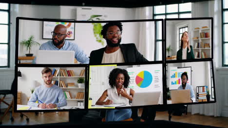 diverse team in a virtual business meeting