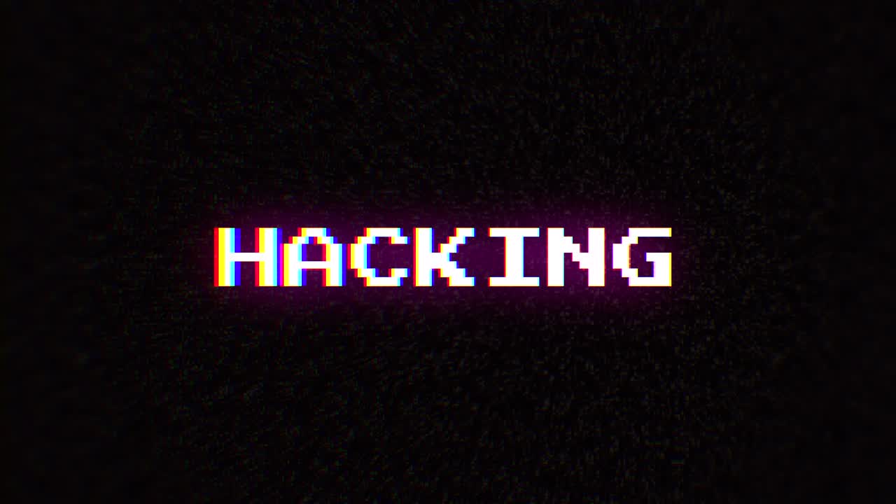 Intentional digital artifact injection fx animation, decoding a noisy scambled 8-bit text: hacking