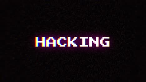 intentional digital artifact injection fx animation, decoding a noisy scambled 8-bit text: hacking