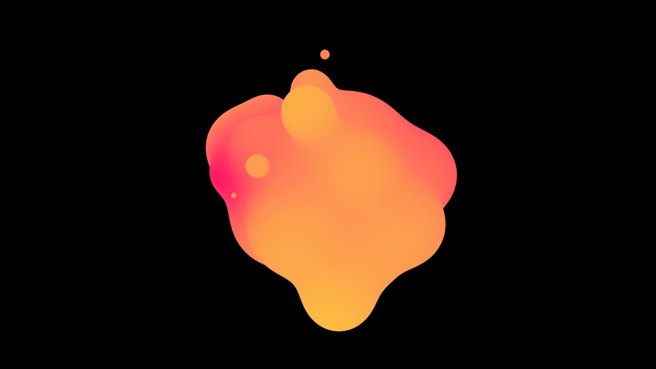 3D animation of Abstract smooth liquid shape. Smooth animation of bubbles, metaball with inner glow.