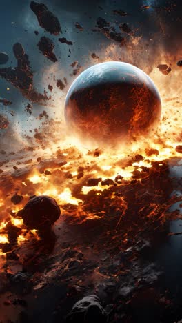explosive cosmic event in a distant galaxy during celestial collision