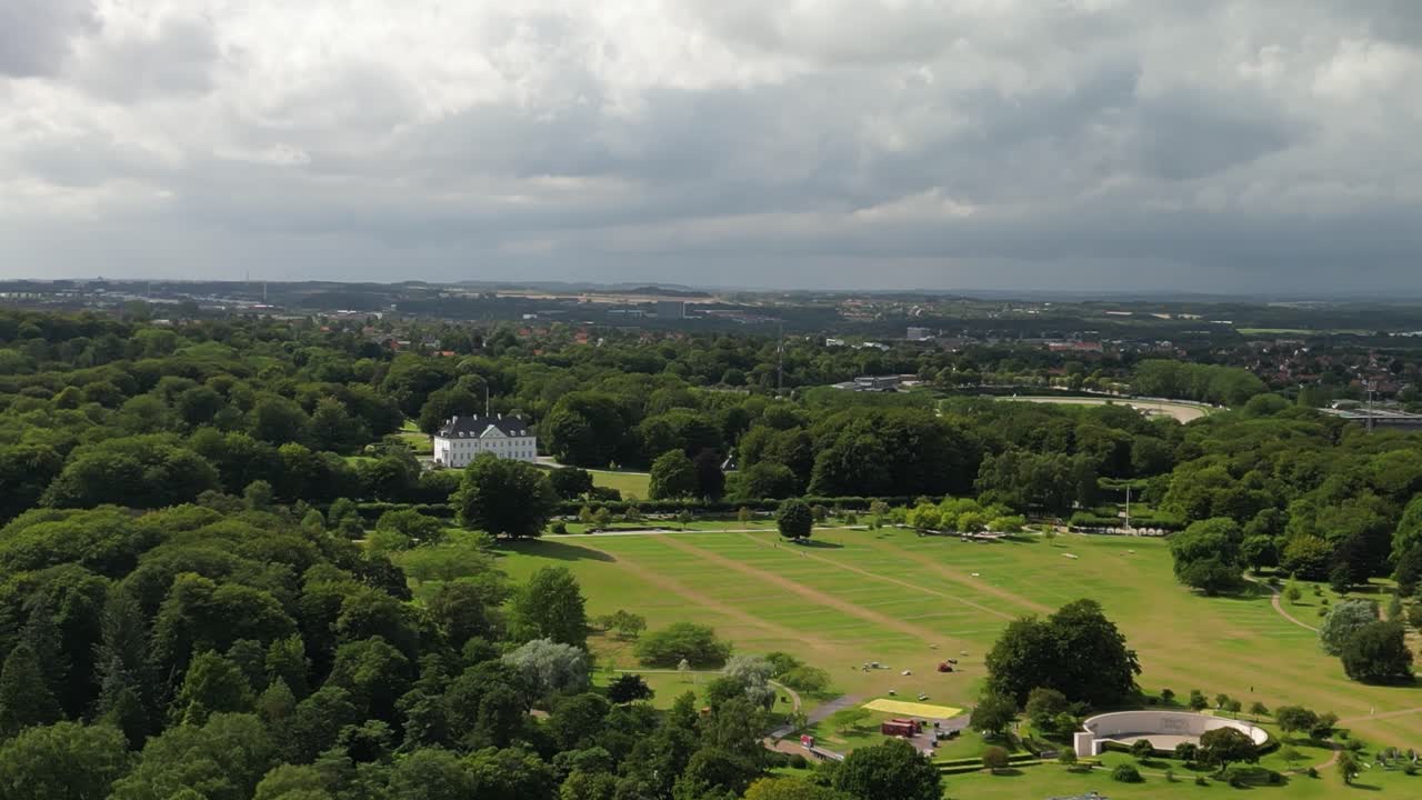 Vista aerea del Castello di Marselisborg, Aarhus, Danimarca