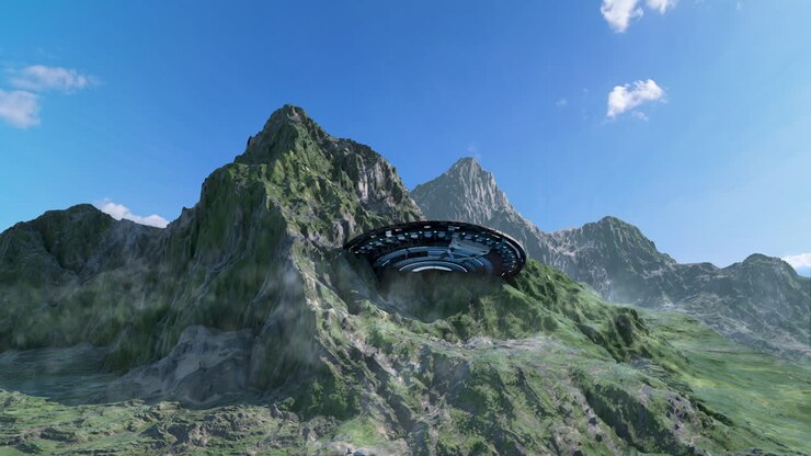 UFO Landing in Mountains