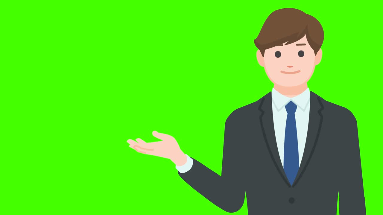 Businessman showing gesture isolated on green background