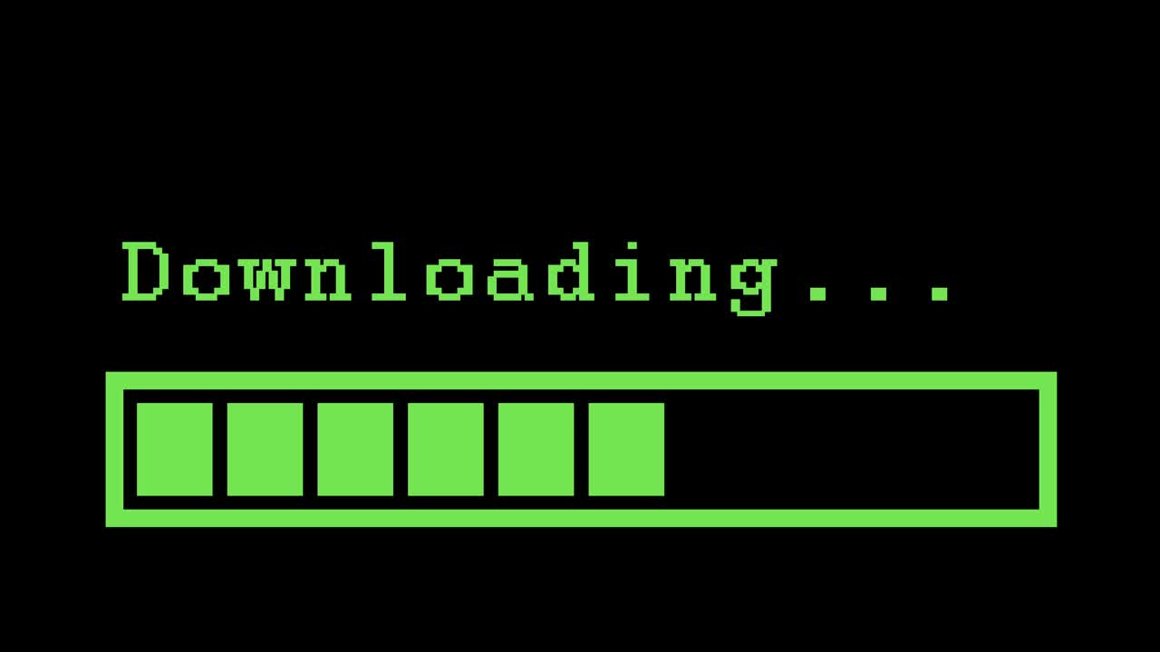 downloading infographic with progress bar green