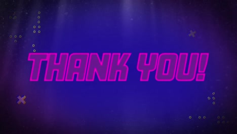 Animation-of-thank-you-text-and-shapes-on-blue-background