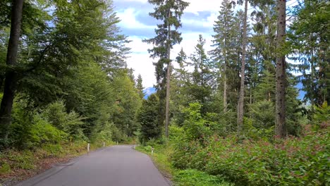 with the car on a road between mountains