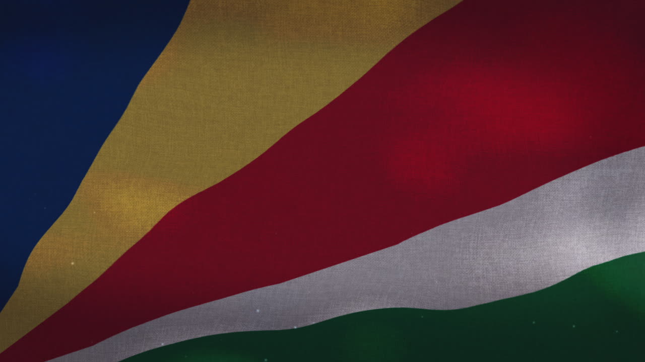 The Seychelles national waving flag