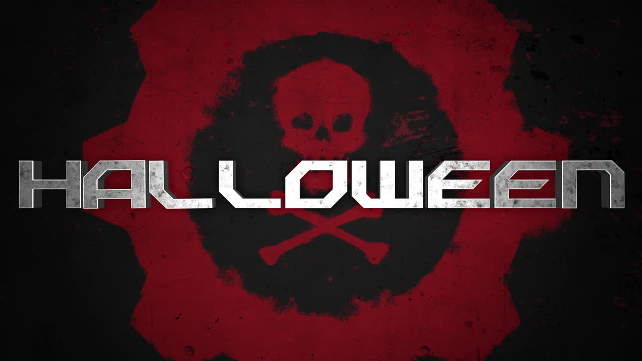 la tipografía de halloween se encuentra con el cráneo y la toxicidad en un lienzo sucio.