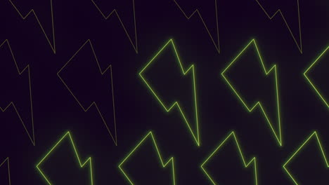 vibrant neon lightning bolt on black dazzling yellow zigzag pattern