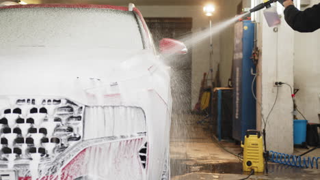 car wash in a detailing shop