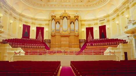 dutch epic interior of famous concertgebouw amsterdam with stage and organ