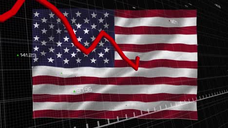 Red-graph-moving-against-US-flag-