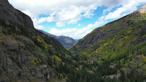 a scenic view of a valley in the mountains