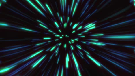 4k animation loop anime glow blue speed lines. anime motion background 3d . fast speed line loop blue and green glowing from middle to the outside