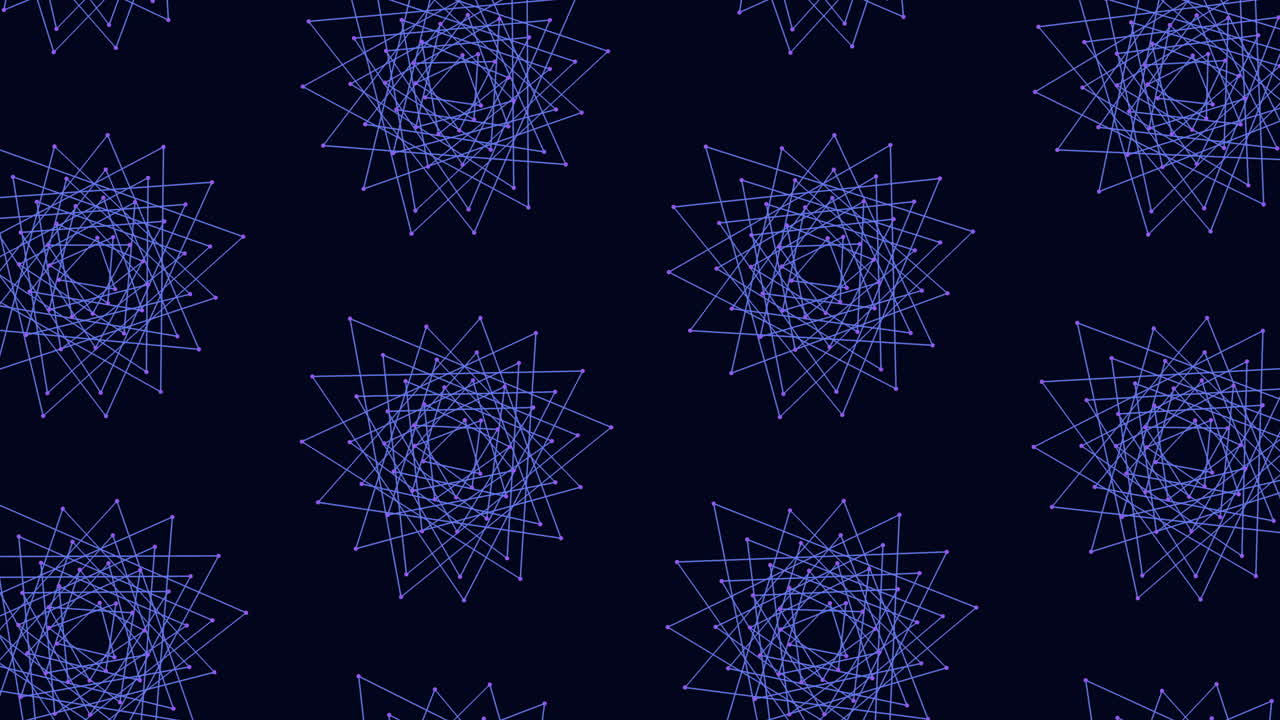 연결된 모양과 선을 가진 추상적인 파란색과 검은색 기하학적 패턴