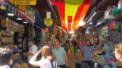 crowded street market in istanbul, turkey