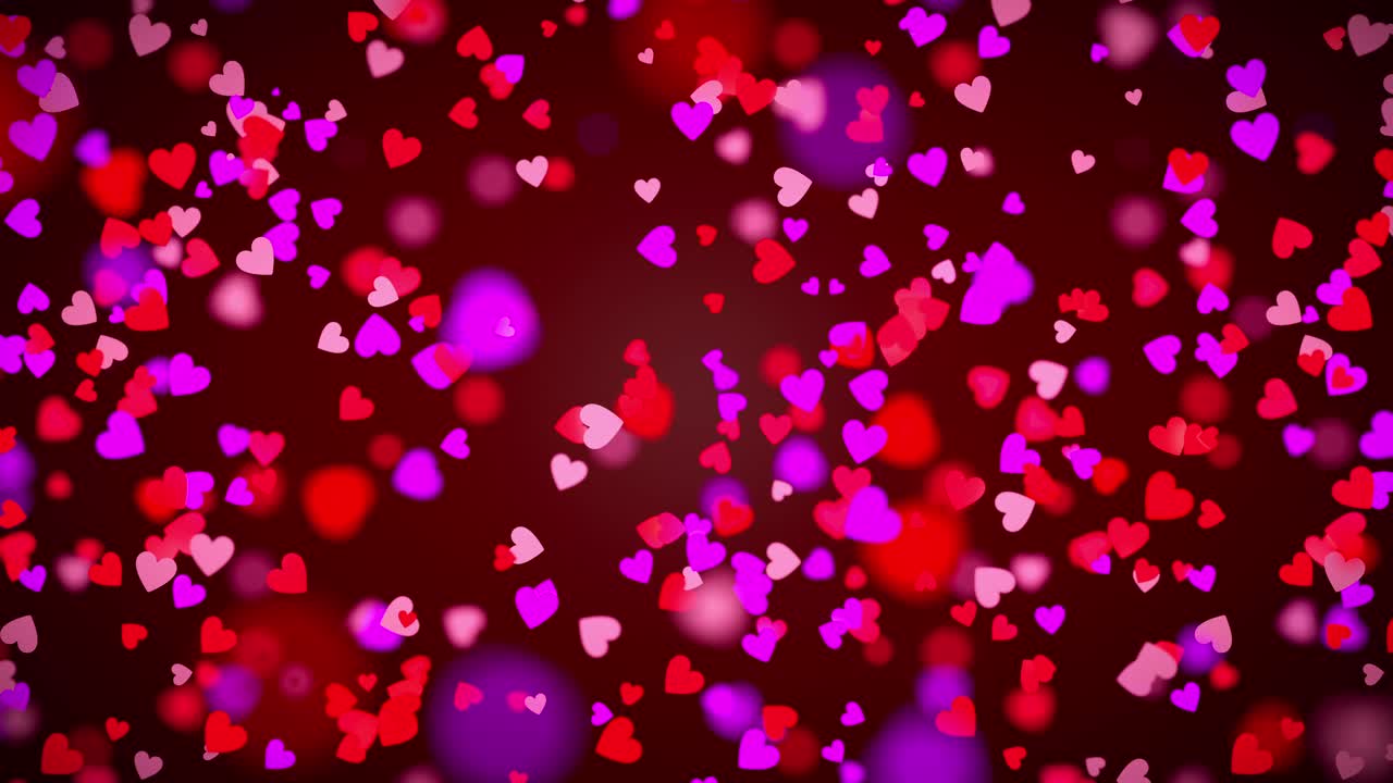 animado de corazones voladores de colores. día de san valentín