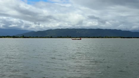 passing a fishing boat, leaving maroantsetra, madagascar, africa. 4k